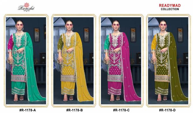 R 1178 Nx By Ramsha Embroidery Pakistani Readymade Suits Wholesale Price In Surat	
